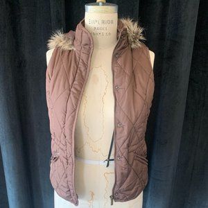 Brown Vest with Fur Hood